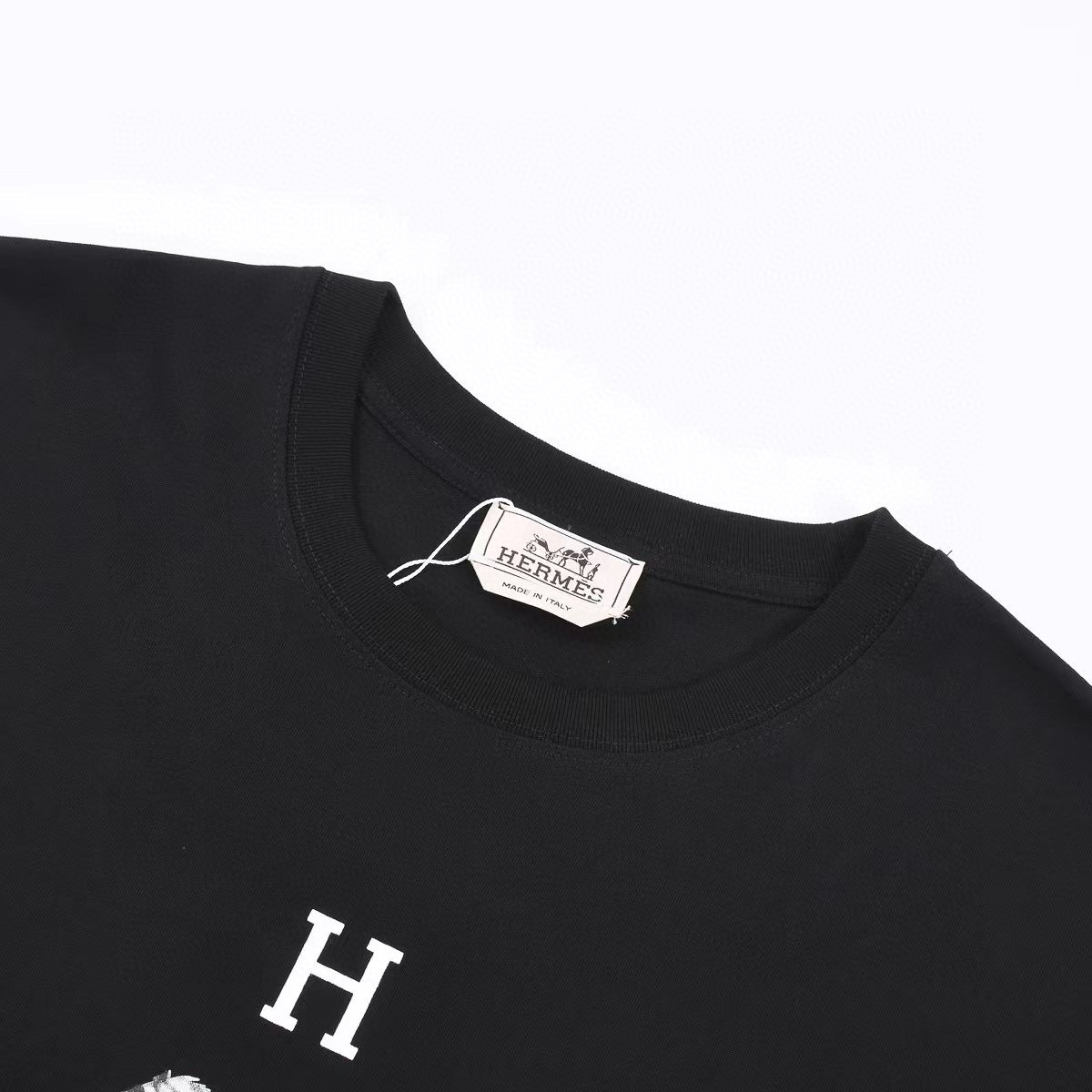 ÁO HERMES PARIS print cotton jersey T-shirt