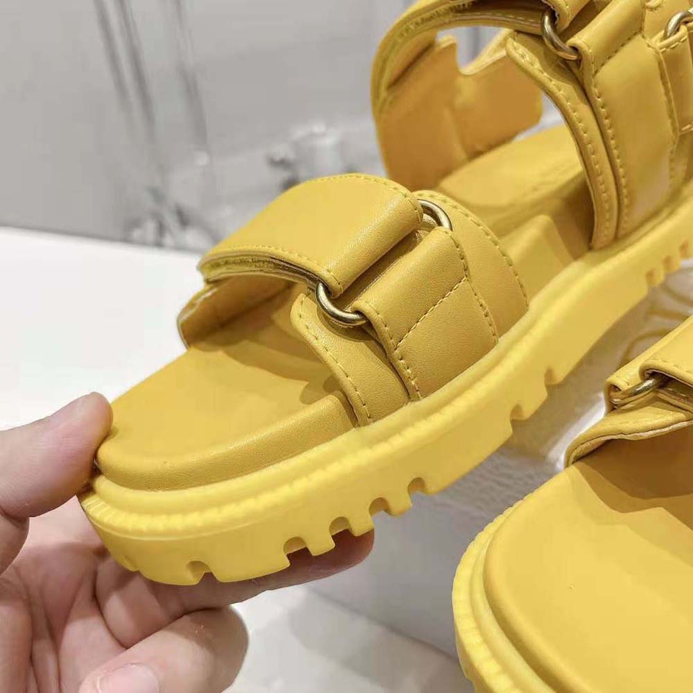 DÉP SANDAL DIOR Dioract Sandal Mustard Yellow Lambskin