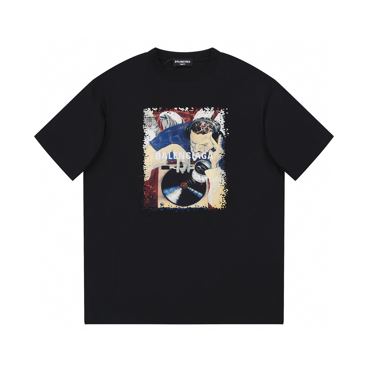 ÁO BALENCIAGA print cotton jersey T-shirt