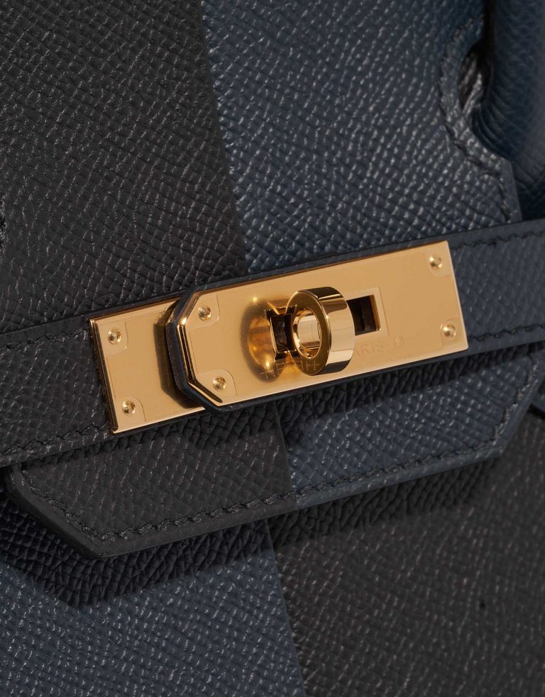 TÚI Hermès Birkin 30 Epsom Black Blue Indigo Frida Gold Buckle khóa vàng