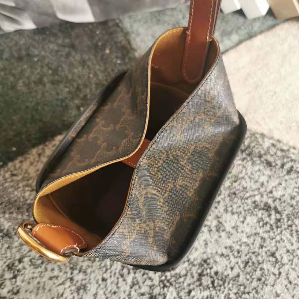 TÚI Celine Strap Box in Triomphe Canvas and Calfskin