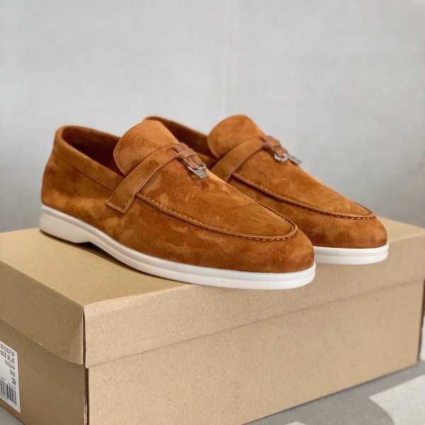 GIÀY LORO PIANA BROWN SHEEPSKIN SUEDE LOAFER DA CỪU