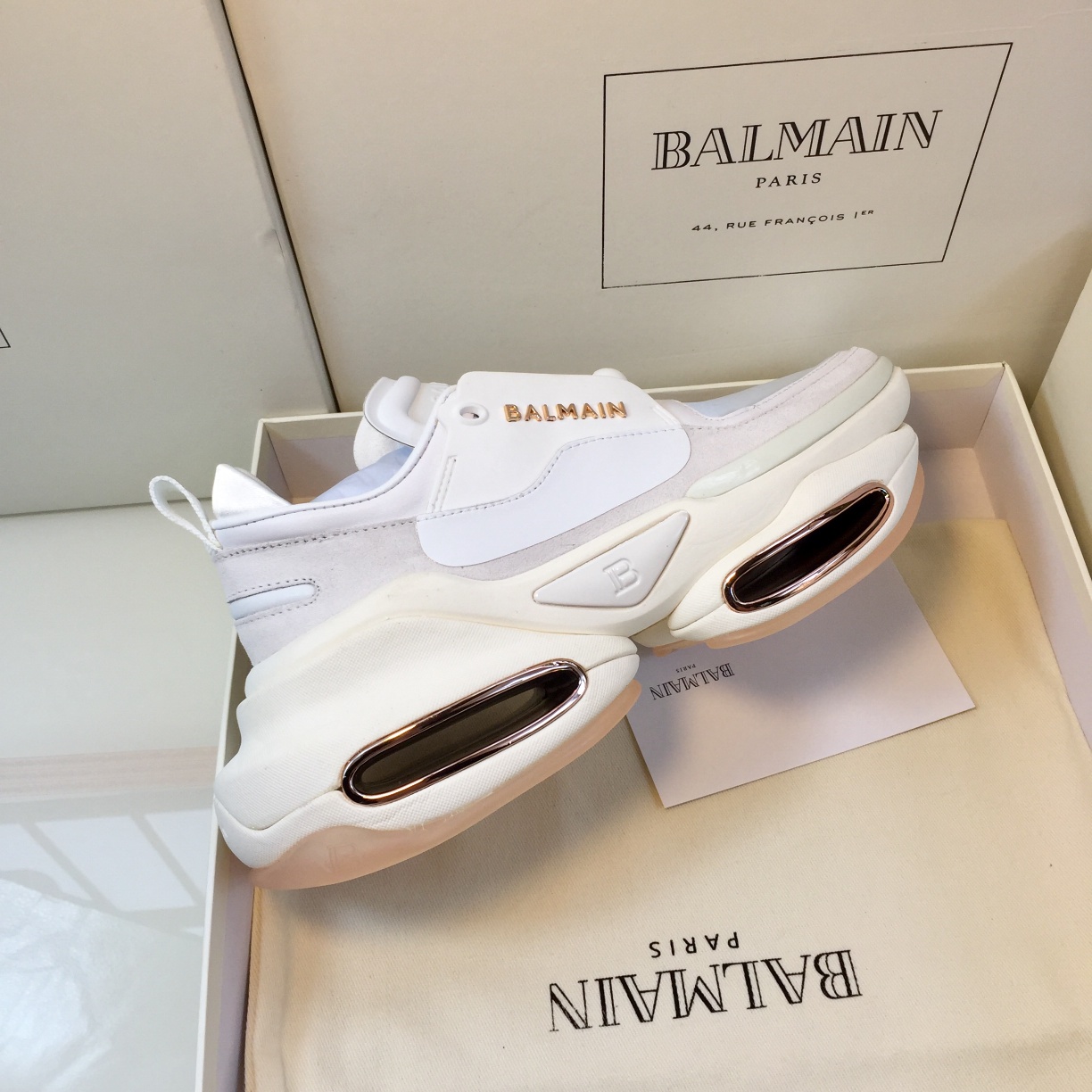 GIÀY BALMAIN WHITE SNEAKERS