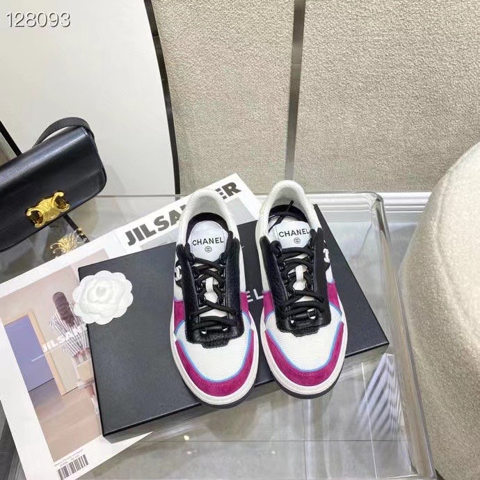 GIÀY CHANEL PINK SUEDE LOGO SNEAKERS