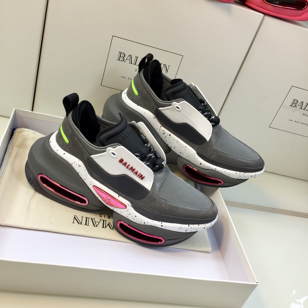 GIÀY BALMAIN GREY SNEAKERS