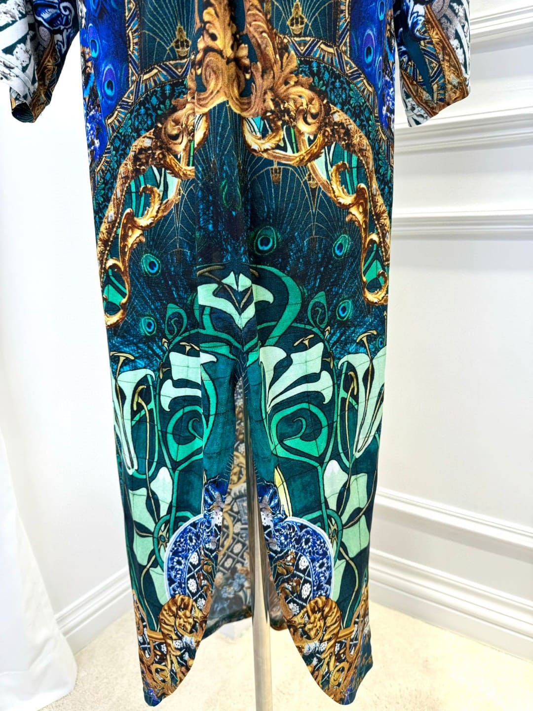 VÁY CAMILLA V NECK GREEN PEACOCK LONG DRESS High Classy