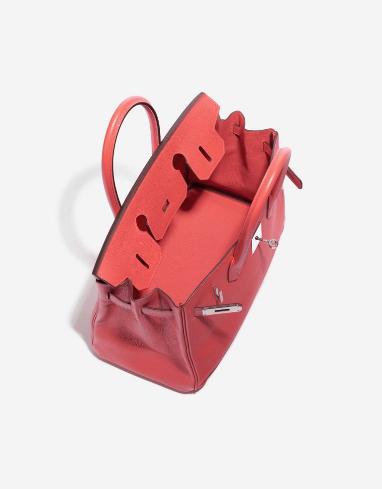 TÚI Hermès Birkin 30 Epsom Rouge Pivoine Silver Buckle khóa trắng