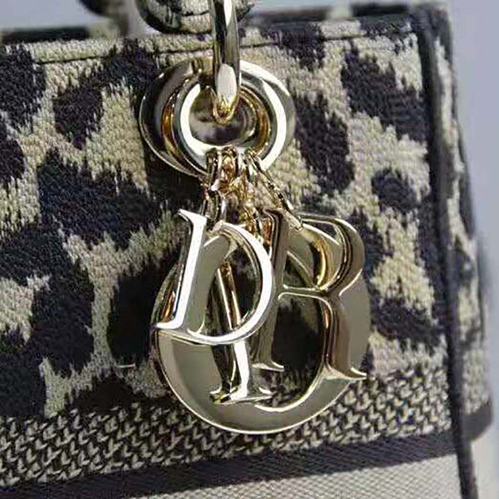 TÚI Dior Women Medium Lady D-lite Bag Beige Multicolor Mizza Embroidery