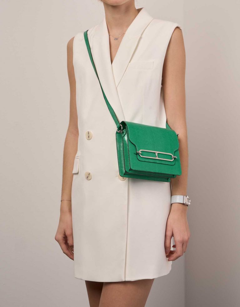 TÚI Hermès Roulis 18 Lizard Vert Menthe da thằn lằn