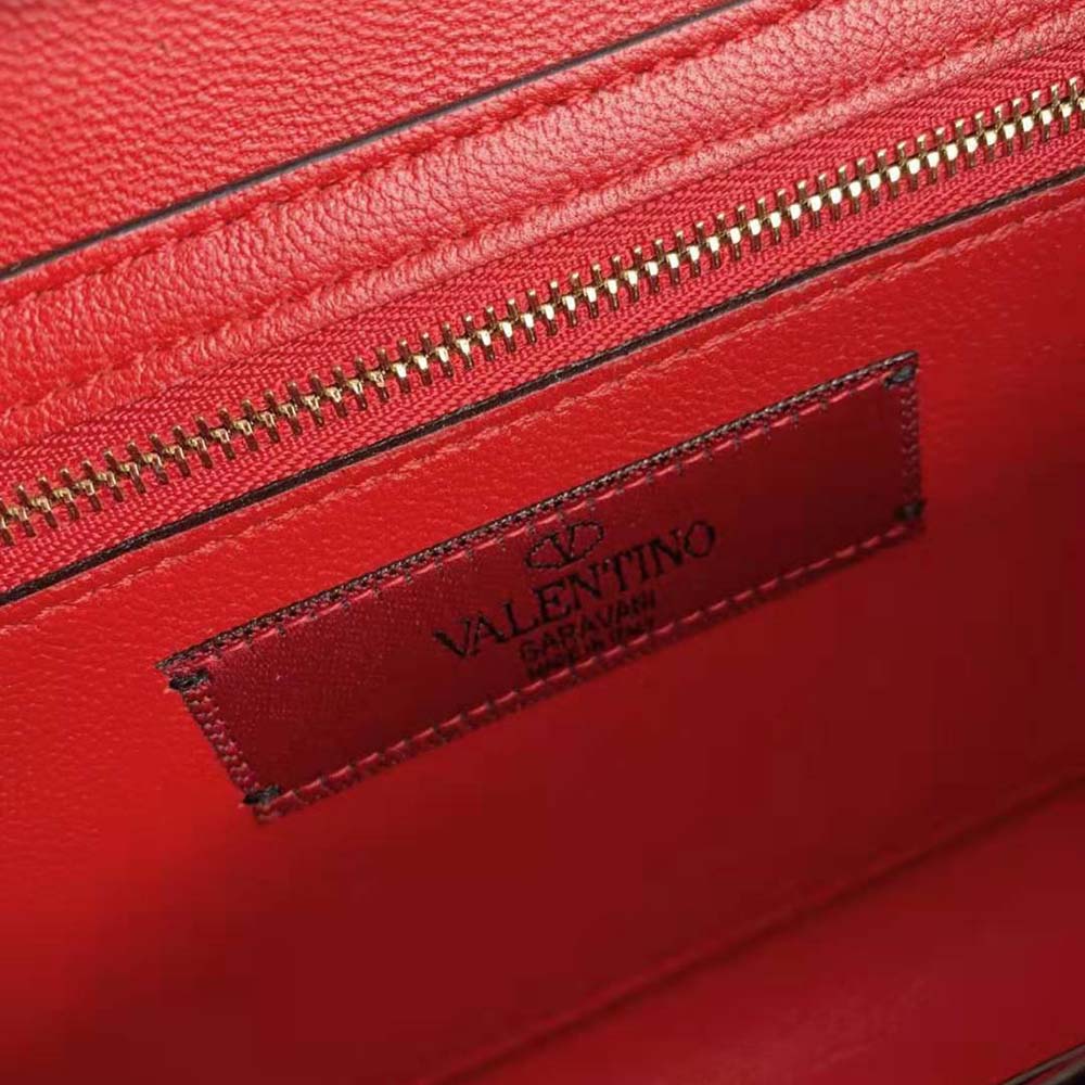 TÚI Valentino Rockstud Spike Nappa Leather crossbody Clutch Bag-Red