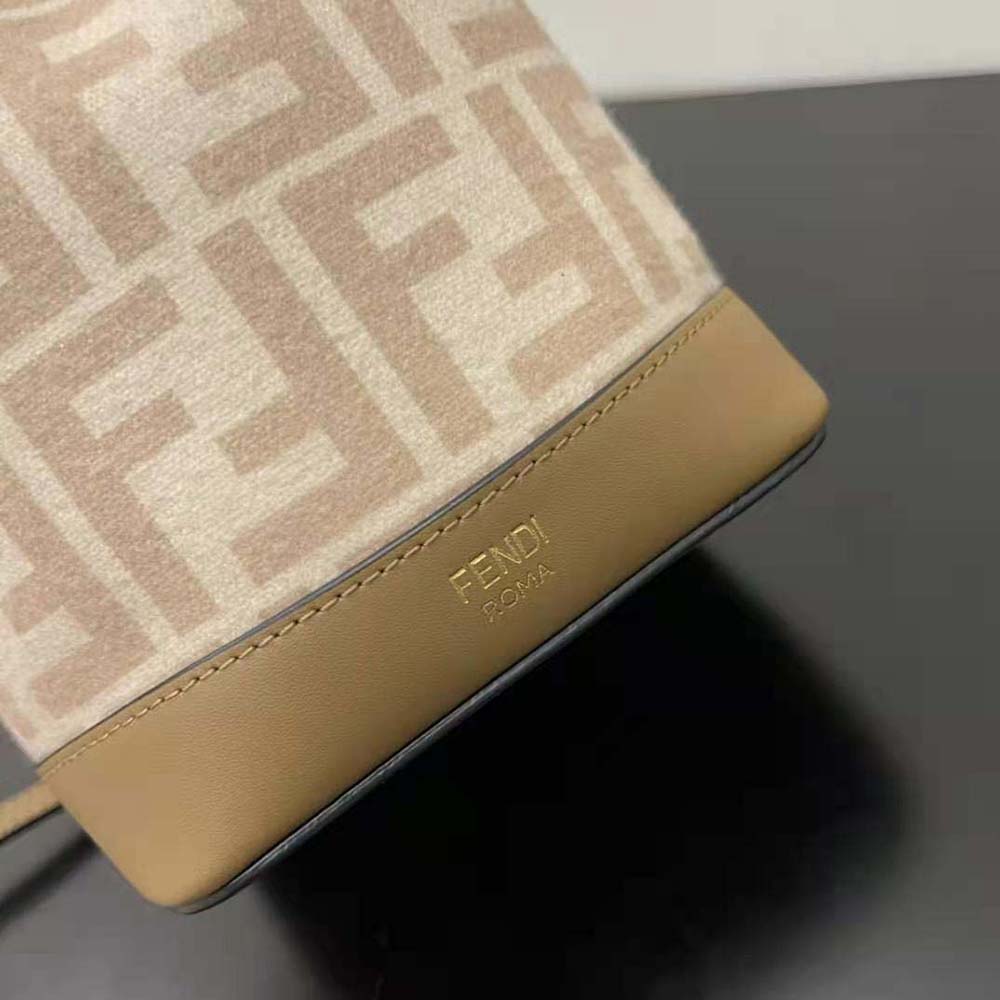TÚI FENDI Mon Tresor FF Beige Wool Mini-Bag