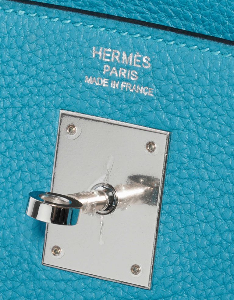 TÚI Hermès Kelly 32 Togo Blue Izmir Silver Buckle khóa trắng