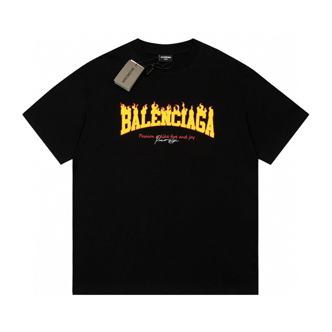 ÁO BALENCIAGA print cotton jersey T-shirt