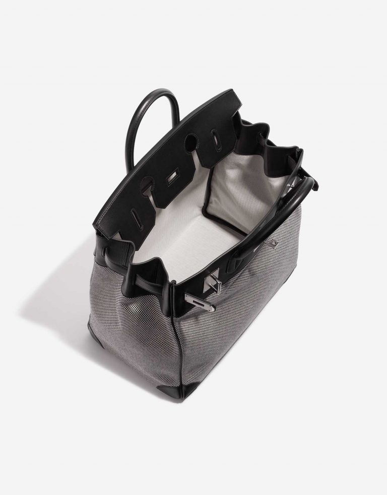 TÚI Hermès Haut à Courroies 40 Toile Criss Veau Evergrain Black