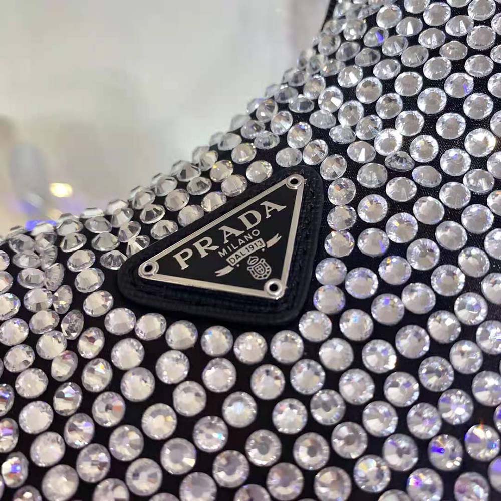 TÚI Prada Duchesse and Crystal Mini-Bag-Black