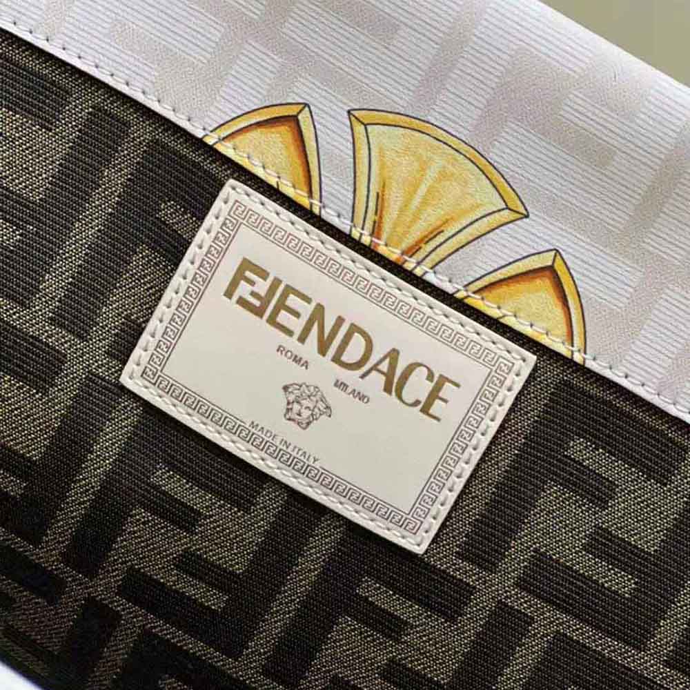 TÚI Fendi Women Sunshine Medium Fendace Printed FF Leather Shopper