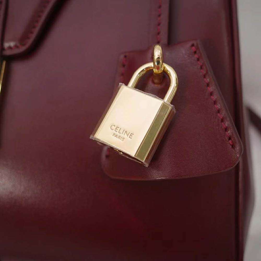 TÚI Celine Women Small 16 Bag in Satinated Calfskin-Maroon