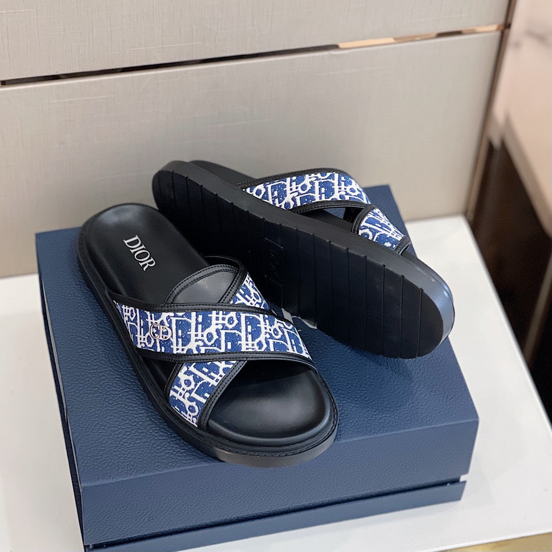 DÉP DIOR OBLIQUE TRIANGLE MAN SLIPPER