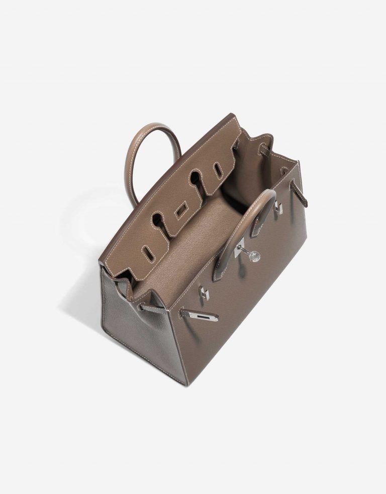 TÚI Hermès Birkin 25 Epsom Etoupe Gold Buckle khóa trắng