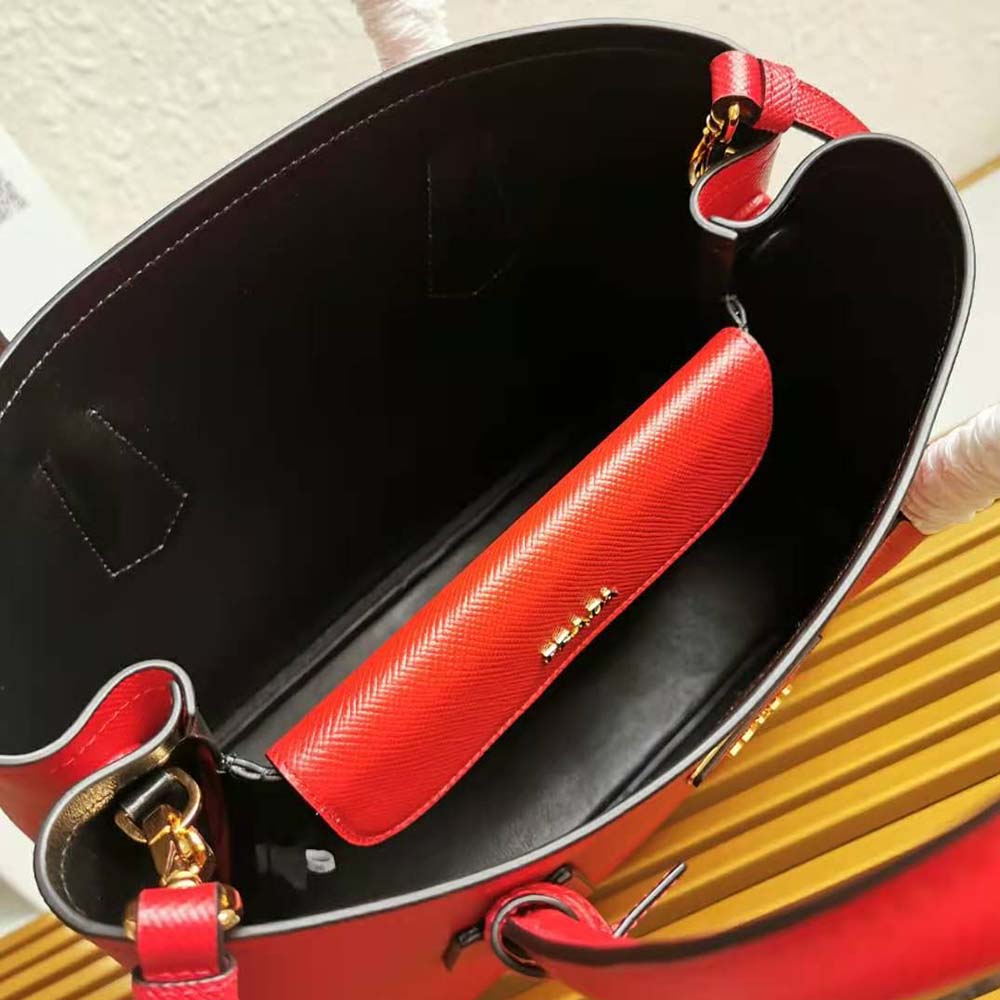TÚI Prada Saffiano Leather Prada Galleria Bag-Red