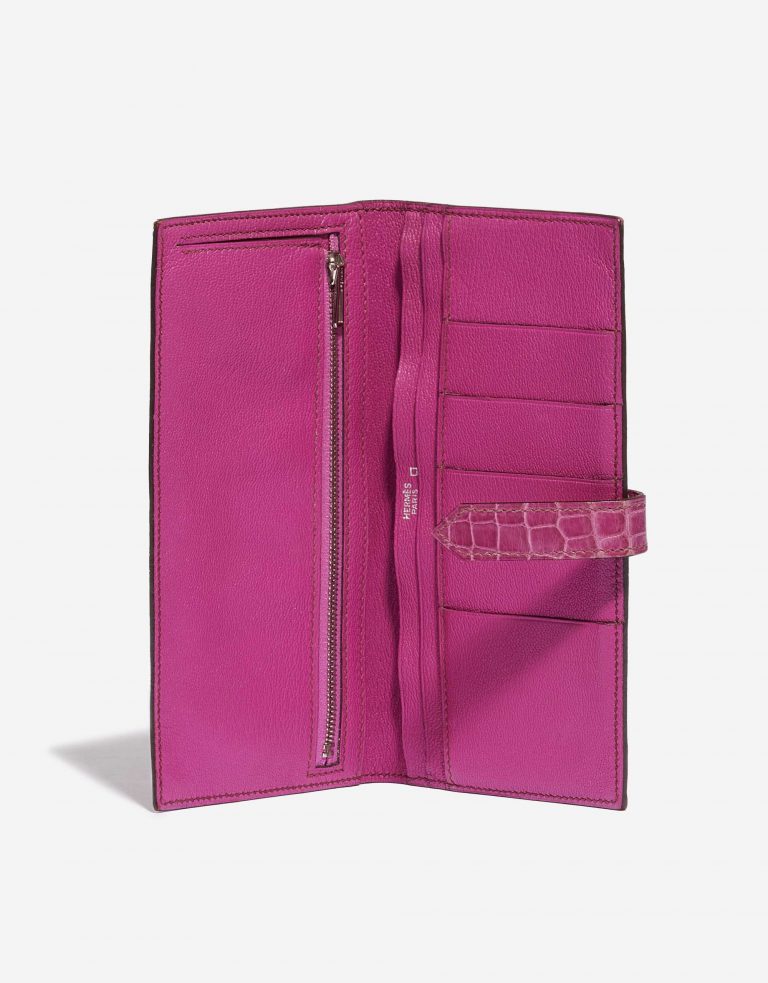 TÚI Hermès Wallet Bearn Fuchsia Alligator