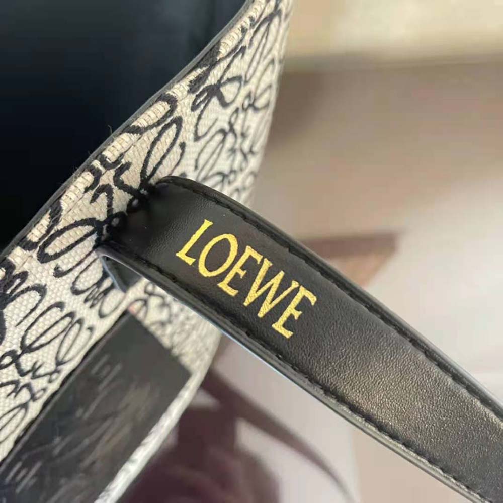 TÚI Loewe Elephant Basket Bag in Anagram Jacquard and Calfskin