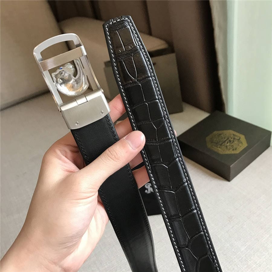 DÂY LƯNG STEFANO RICCI CROCODILE LEATHER DA CÁ SẤU Belt Khóa bạc