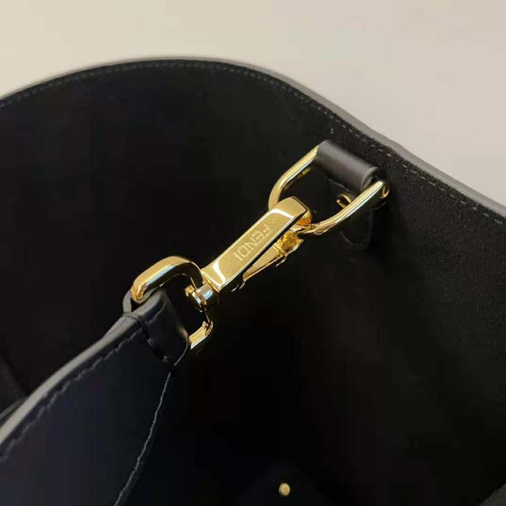 TÚI Fendi Way Medium Made of Camellia-Colored Leather Bag-Black