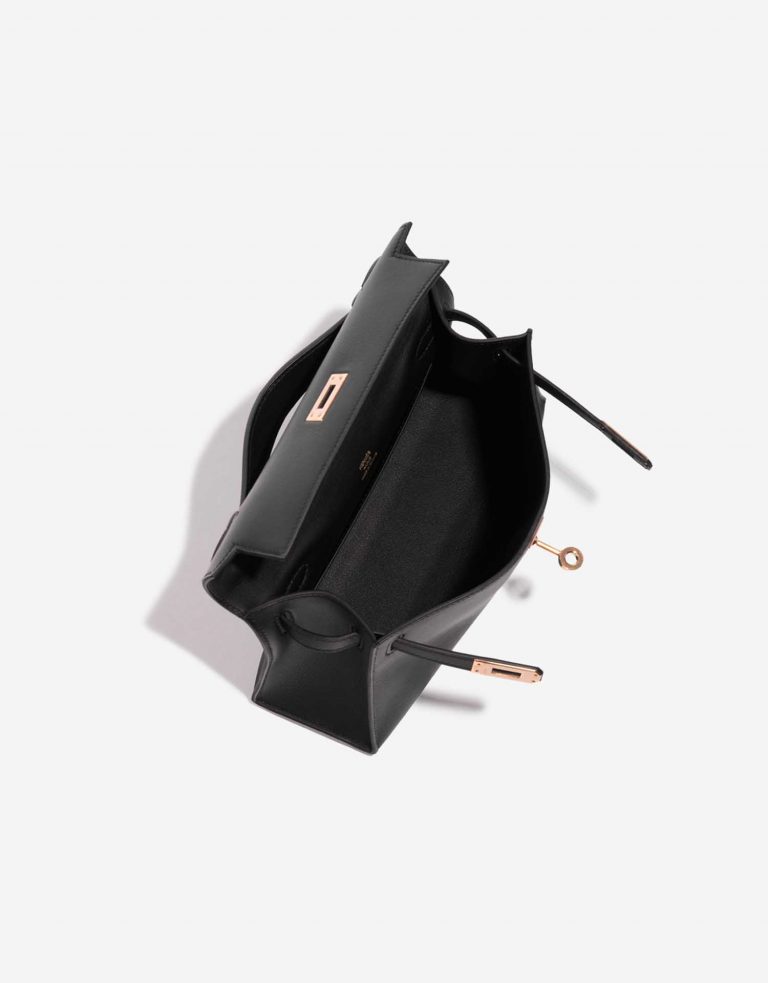 TÚI Hermès Kelly Pochette Swift Black Gold Buckle khóa vàng