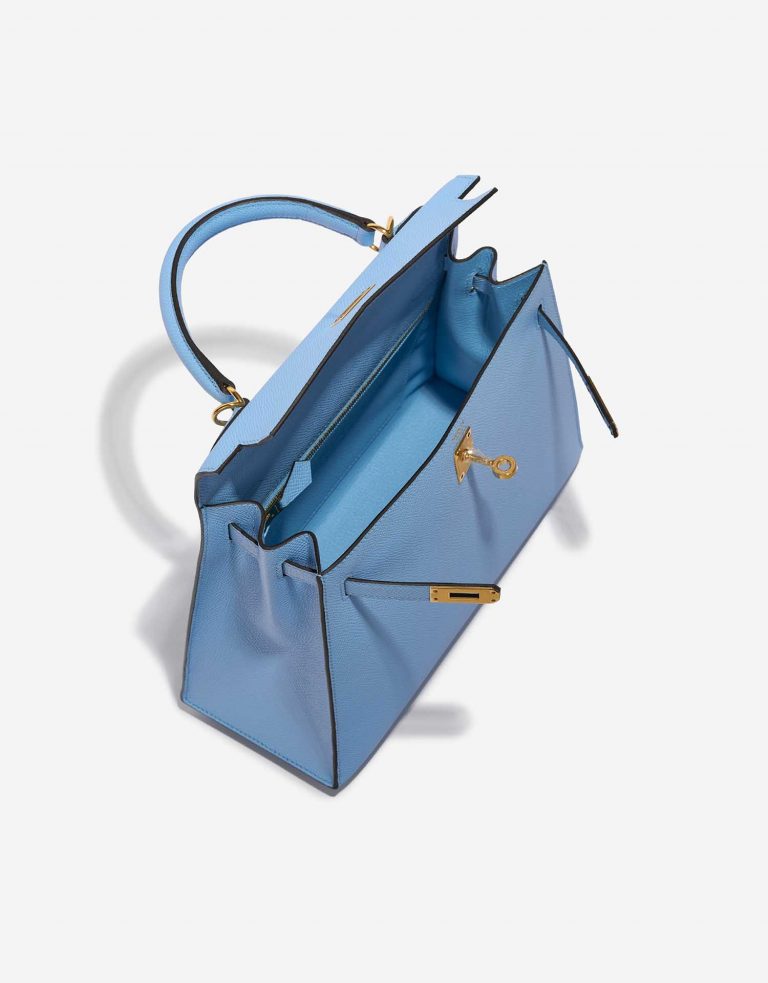 TÚI Hermès Kelly 25 Epsom Blue Celeste Gold Buckle khóa vàng