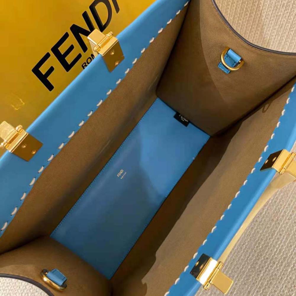 TÚI Fendi Sunshine Medium Leather Shopper-Blue