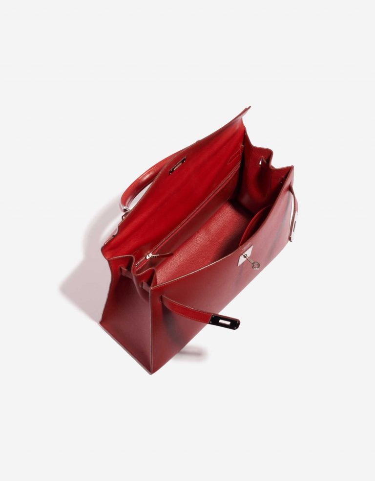 TÚI Hermès Kelly 35 Epsom Rouge Casaque Silver Buckle khóa trắng