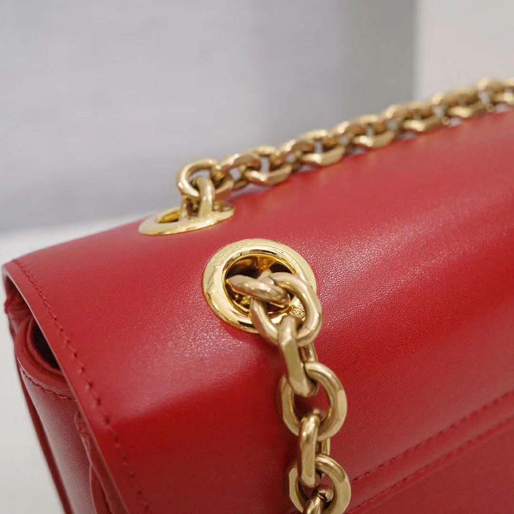 TÚI Celine Women Medium C Bag in Shiny Calfskin Leather-Red