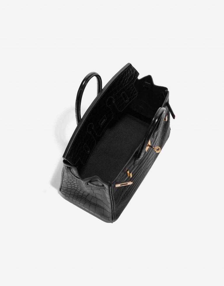 TÚI Hermès Birkin 25 Matte Alligator Black Gold Buckle khóa vàng