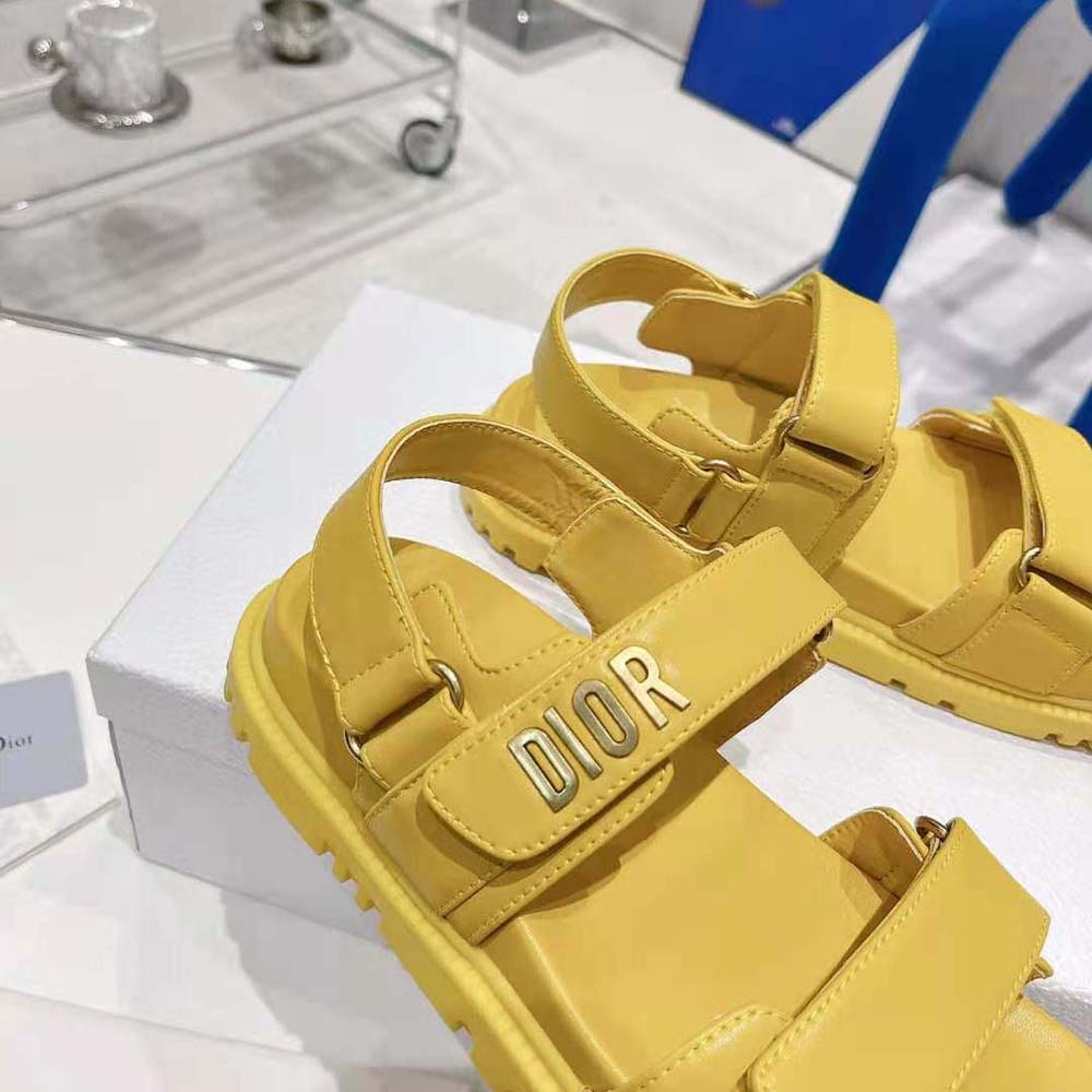 DÉP SANDAL DIOR Dioract Sandal Mustard Yellow Lambskin