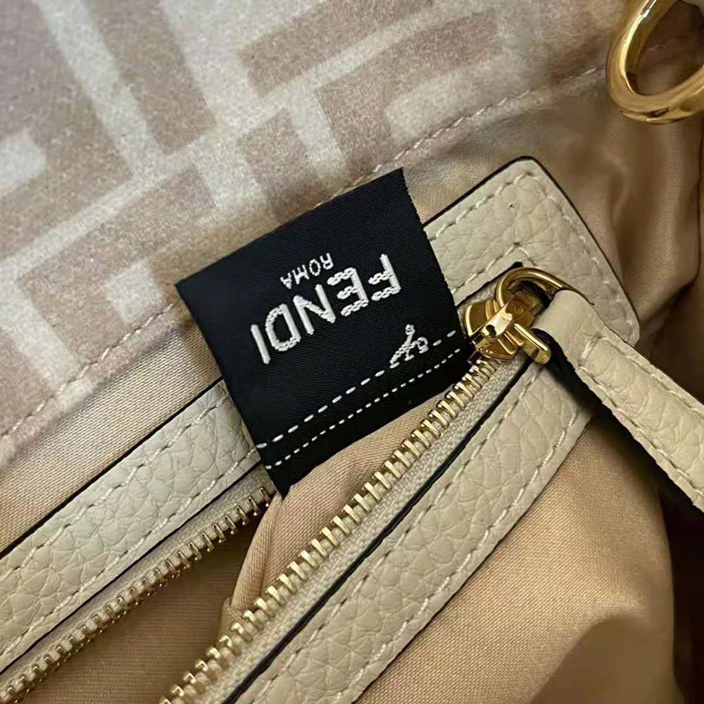 TÚI FENDI Medium Baguette 1997 Beige FF Wool Bag