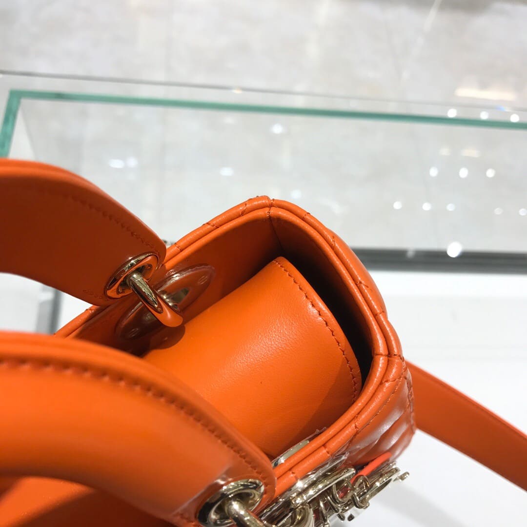 TÚI CHRISTIAN DIOR Lady Dior Bag Orange Cannage Lambskin Top Quality