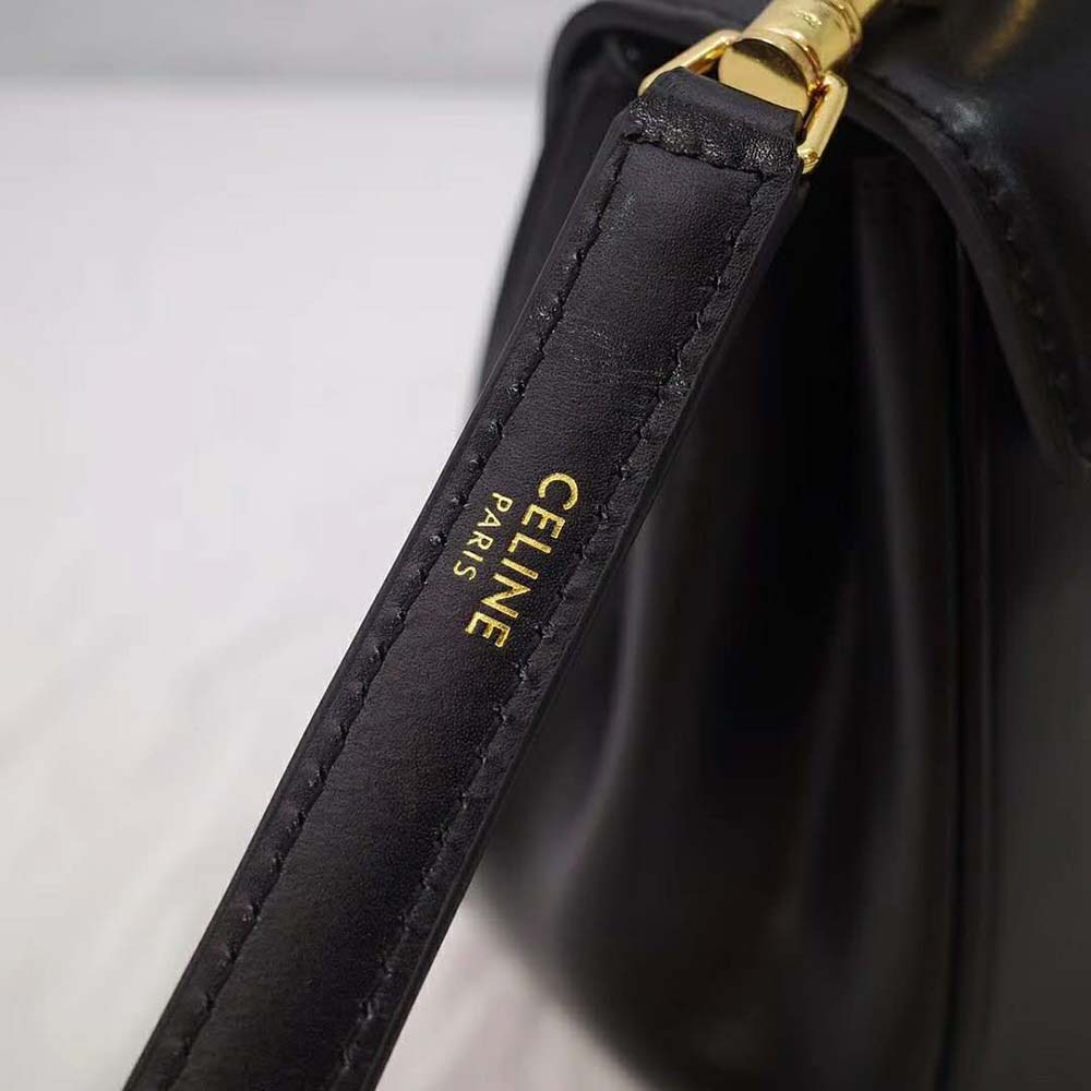 TÚI Celine Women Small 16 Bag in Satinated Calfskin-Black