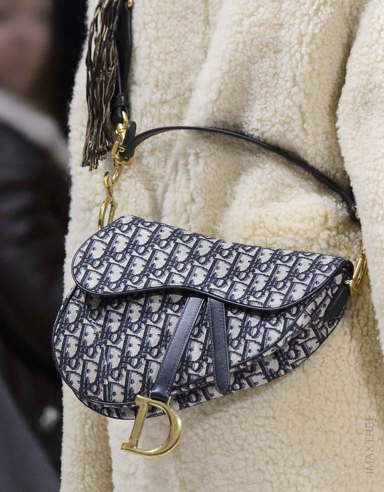 TÚI Dior Saddle Medium Oblique Jacquard Blue