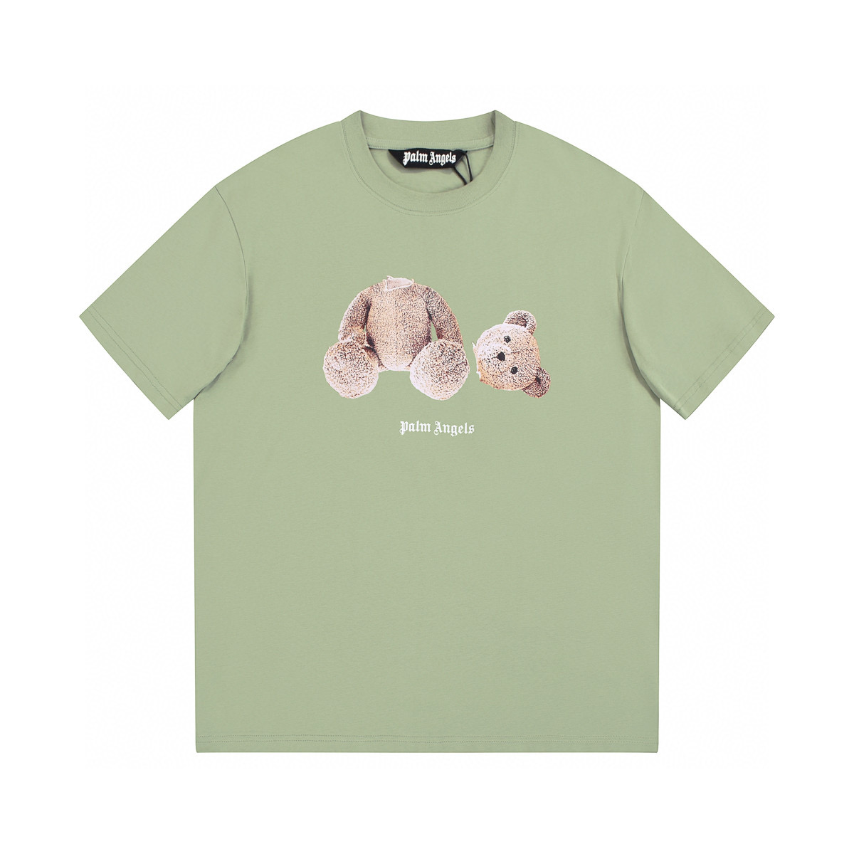 ÁO PALM ANGELS TEDDY LOGO T SHIRT GREEN
