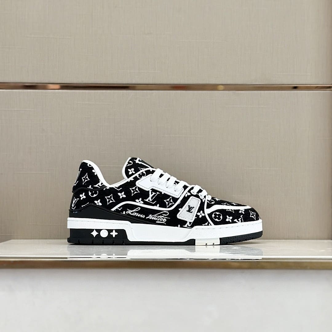 GIÀY LOUIS VUITTON TRAINER MONOGRAM DENIM SNEAKERS SHOES AAA