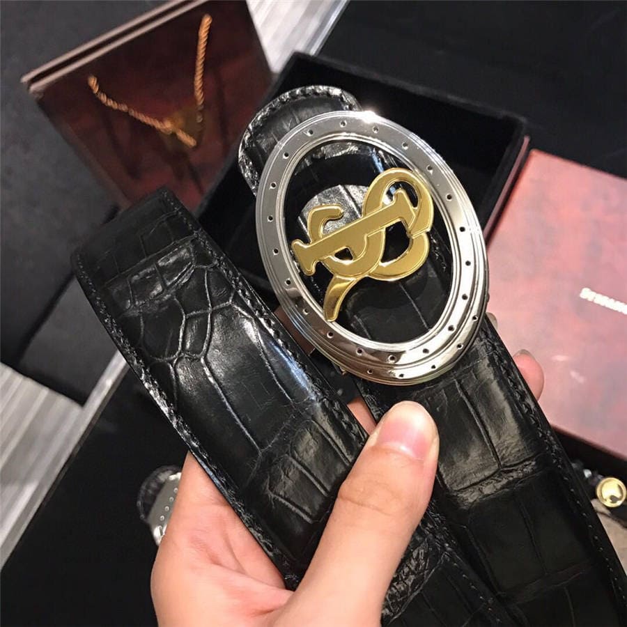 DÂY LƯNG STEFANO RICCI CROCODILE LEATHER DA CÁ SẤU Belt Khóa bạc