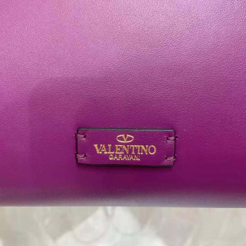 TÚI Valentino Women Small Vsling Calfskin Handbag with Jewel Handle-Purple