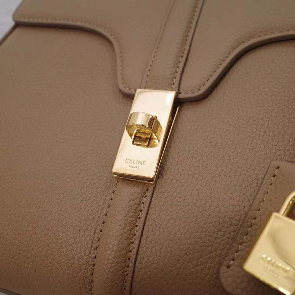 TÚI Celine Women Small 16 Bag in Grained Calfskin-Sandy