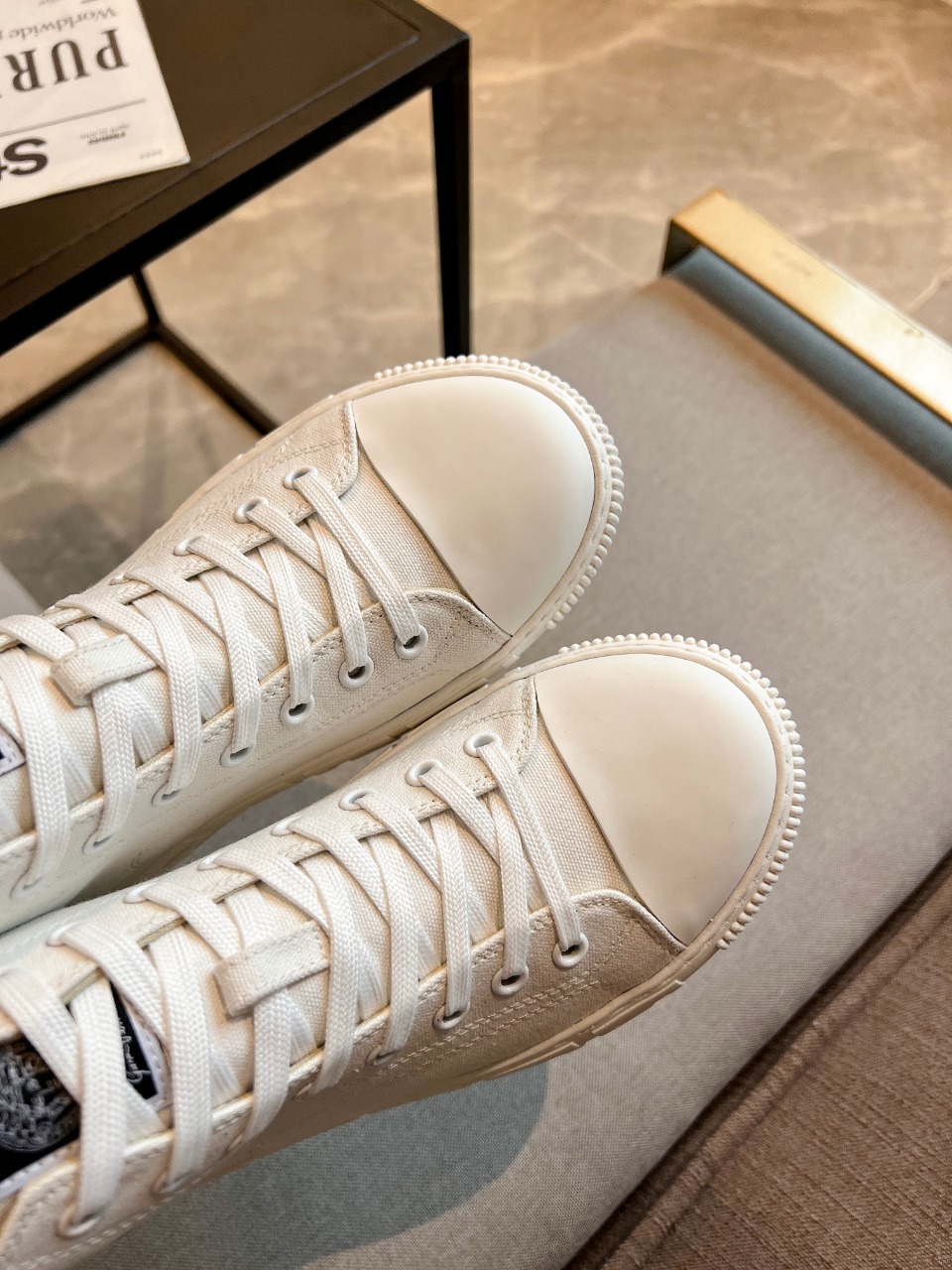 GIÀY VERSACE GRECA SNEAKERS HIGH TOP CANVAS WHITE