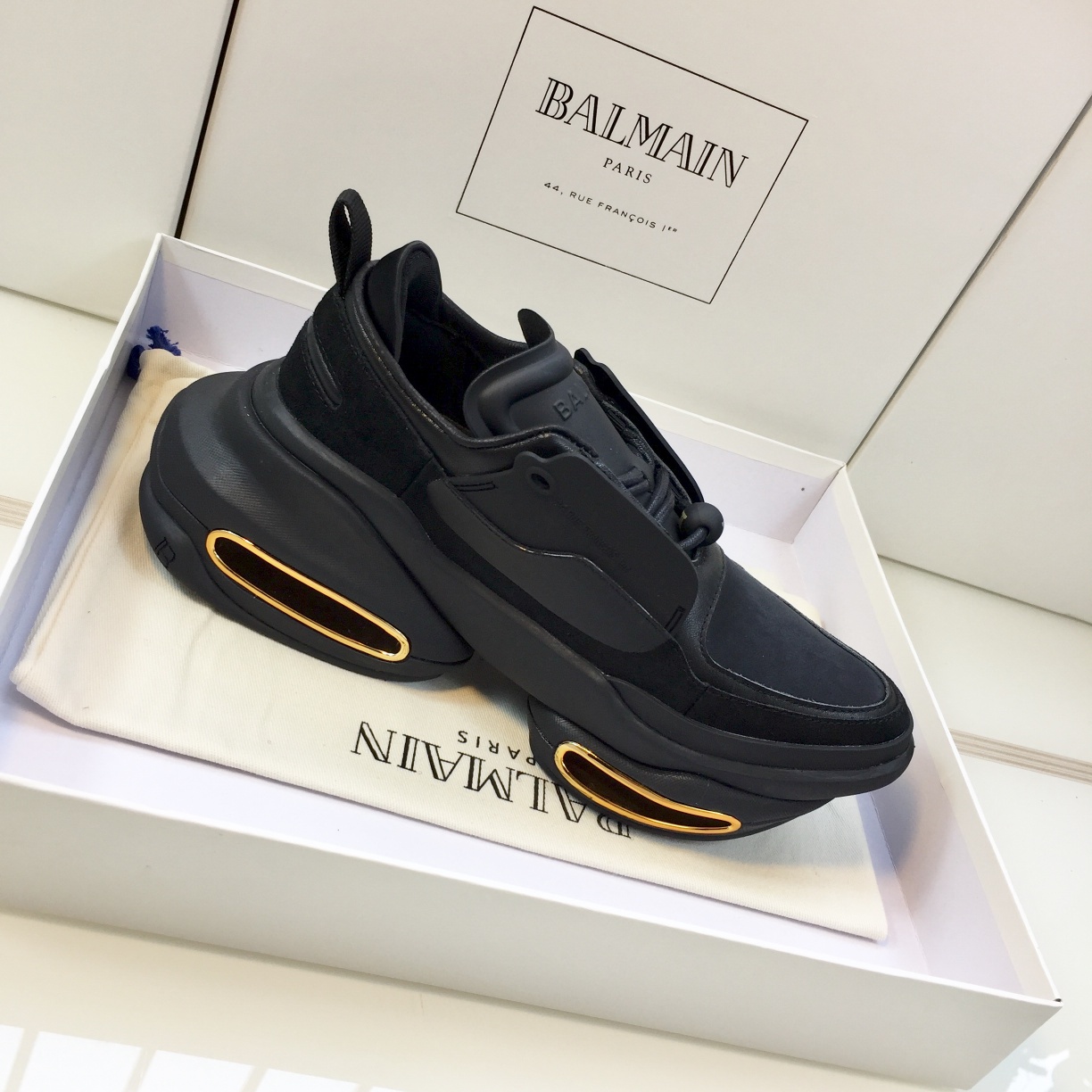 GIÀY BALMAIN BLACK SNEAKERS
