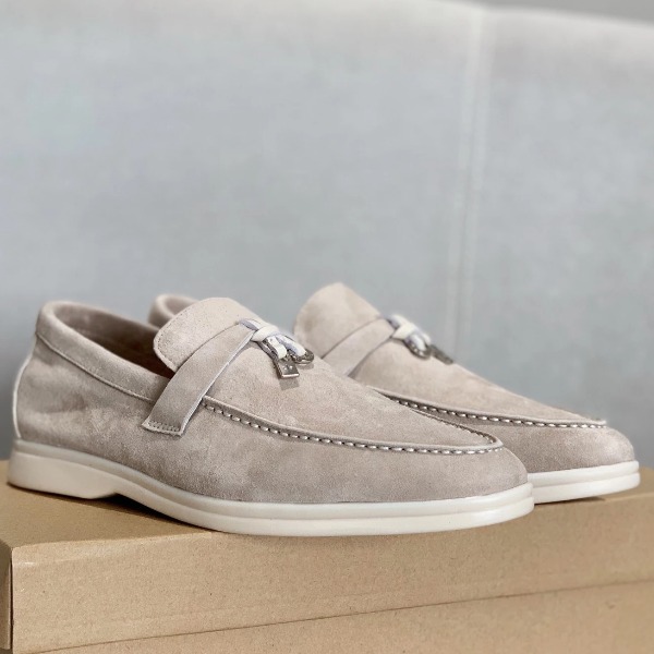 GIÀY LORO PIANA GREY SHEEPSKIN SUEDE LOAFER DA CỪU