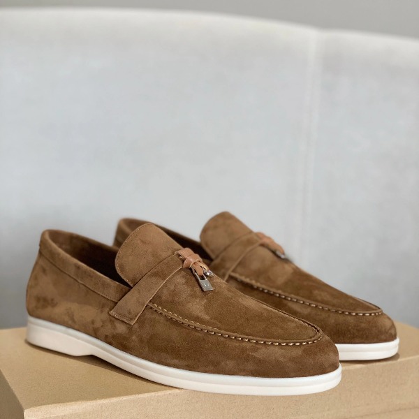 GIÀY LORO PIANA BROWN SHEEPSKIN SUEDE LOAFER DA CỪU