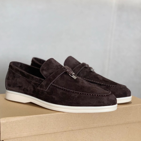 GIÀY LORO PIANA DARK PLUM SHEEPSKIN SUEDE LOAFER DA CỪU
