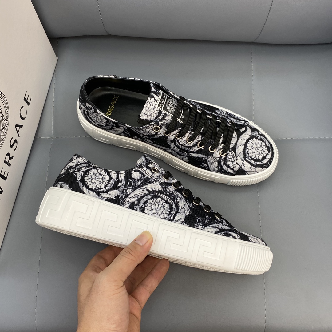 GIÀY VERSACE GRECA SNEAKERS LOW TOP CANVAS